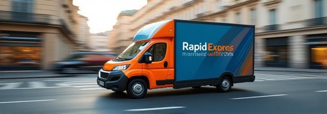 Véhicule Livraison Express Solutions en transit à Lyon