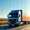 Camion de fret sur l’autoroute